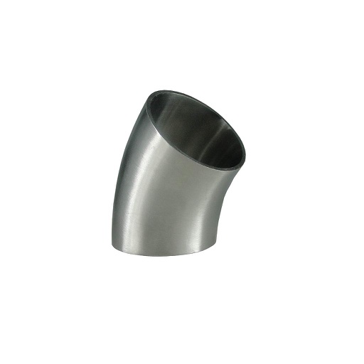 Codo corto a 45 grados soldable en SS316, tipo 3A